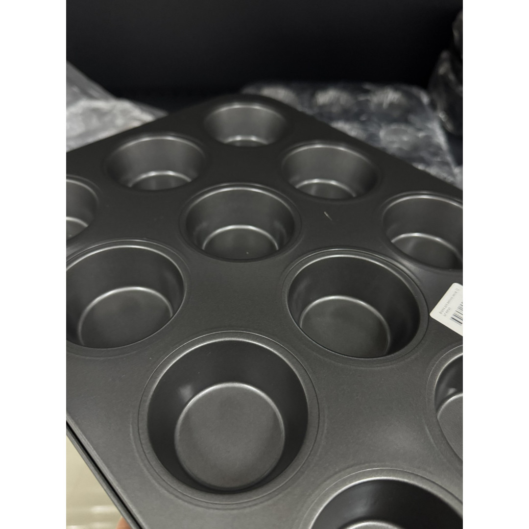 форма для випічки кексів 12 шт метал з паперовими капсулами