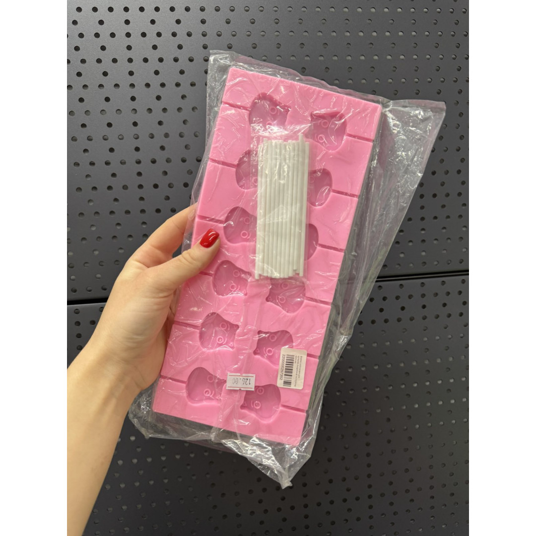 форма силіконова для цукерків-льодяників на паличці квіточка