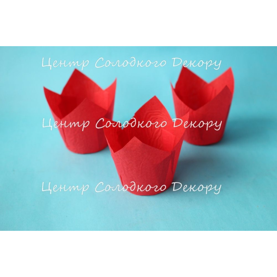 капсули на кекси тюльпани червоні 20 шт