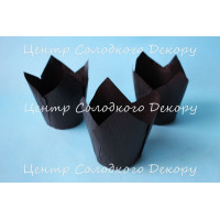 капсули на кекси тюльпани чорні 20 шт