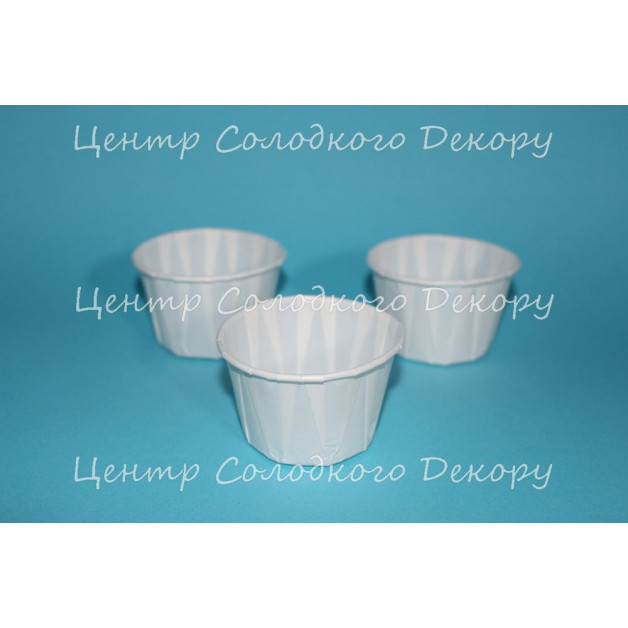 капсули паперові для кексів з бортиком  білі 100 шт