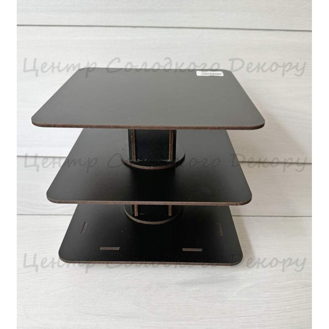 підставка ДВП 3-х повер. кубик рубик чорна