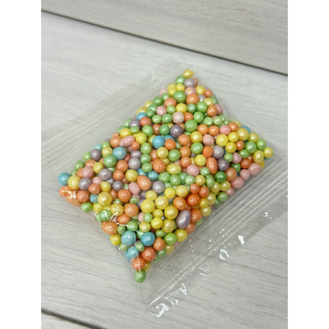 посипка дуті рис.кульки 5 мм перл.різнокольор. 50г