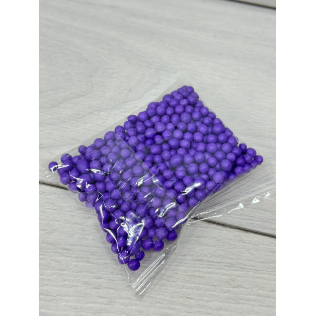 посипка дуті рисові кульки 5-7 мм аметист перламутр. 50 грам