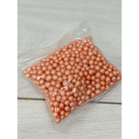 посипка дуті рисові кульки 5 мм персикові перламутр. 50 грам