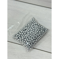 посипка дуті рисові кульки 5 мм срібні перламутр. 50 грам