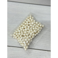 посипка дуті рисові кульки 7 мм білі перламутр. 50 грам