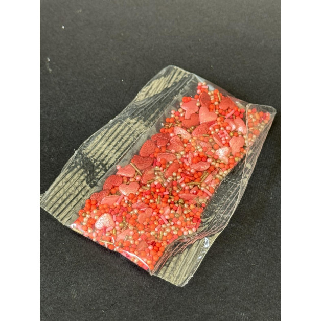 посипка перламуировий мікс з серцями №4 15 грам