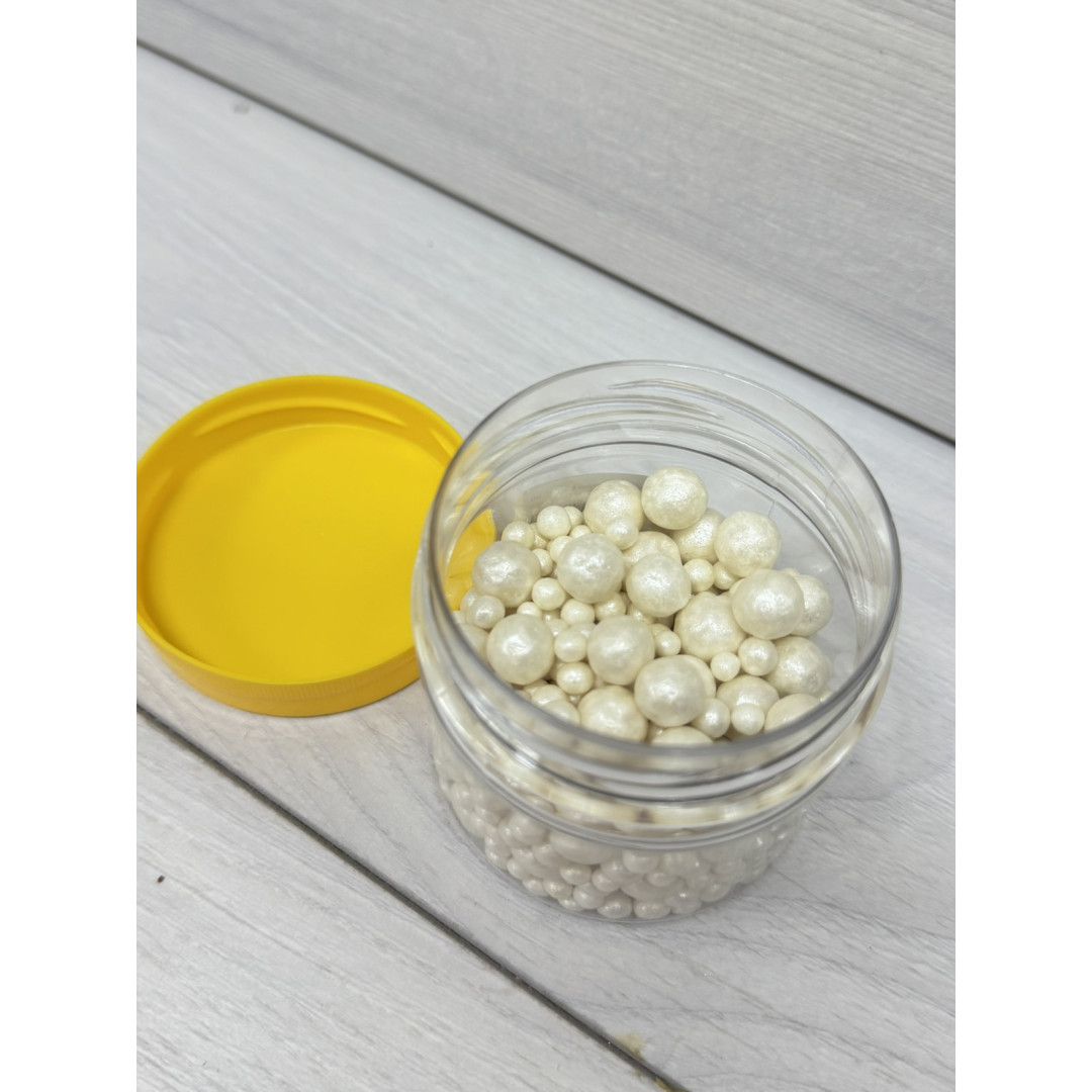 посипка перлини білі 2-10 мм 100 грам