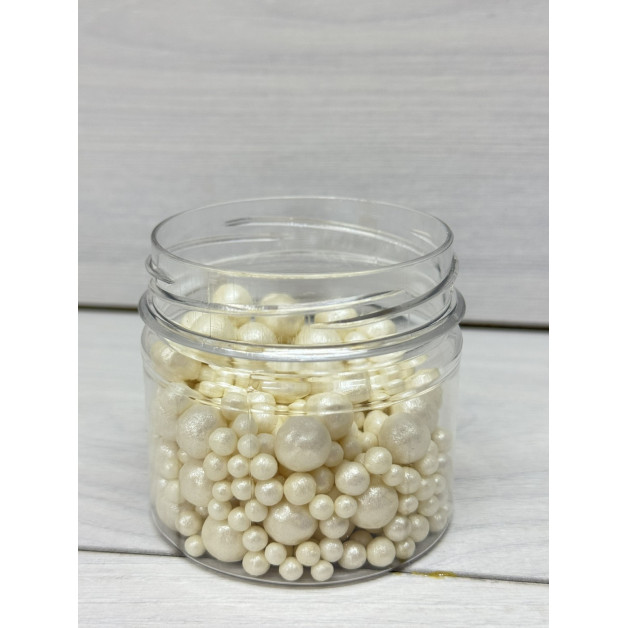 посипка перлини білі 2-10 мм 100 грам