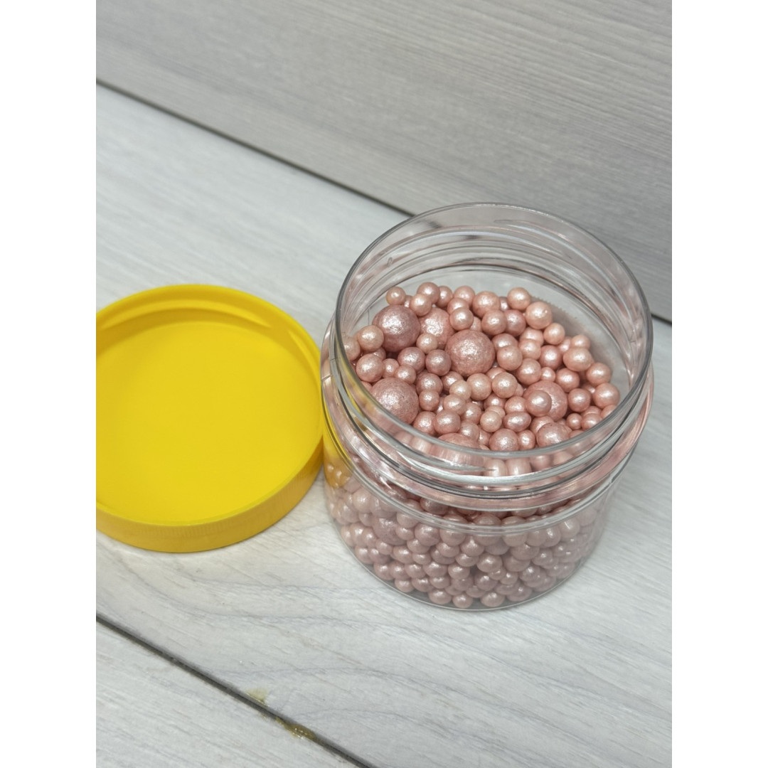 посипка перлини рожеві 2-10 мм 100 грам