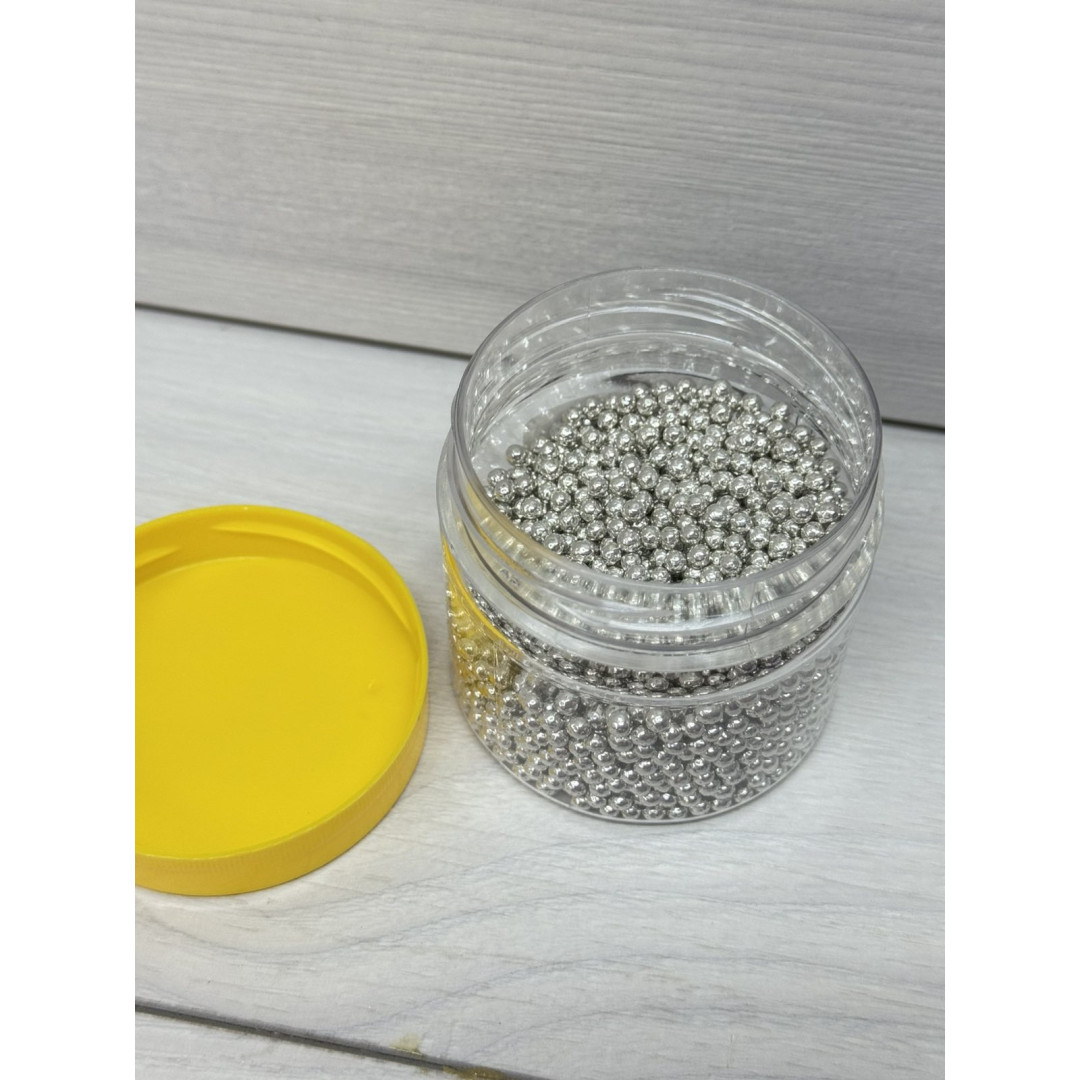 посипка Італія срібна 4 мм 5 мм 100 грам банка