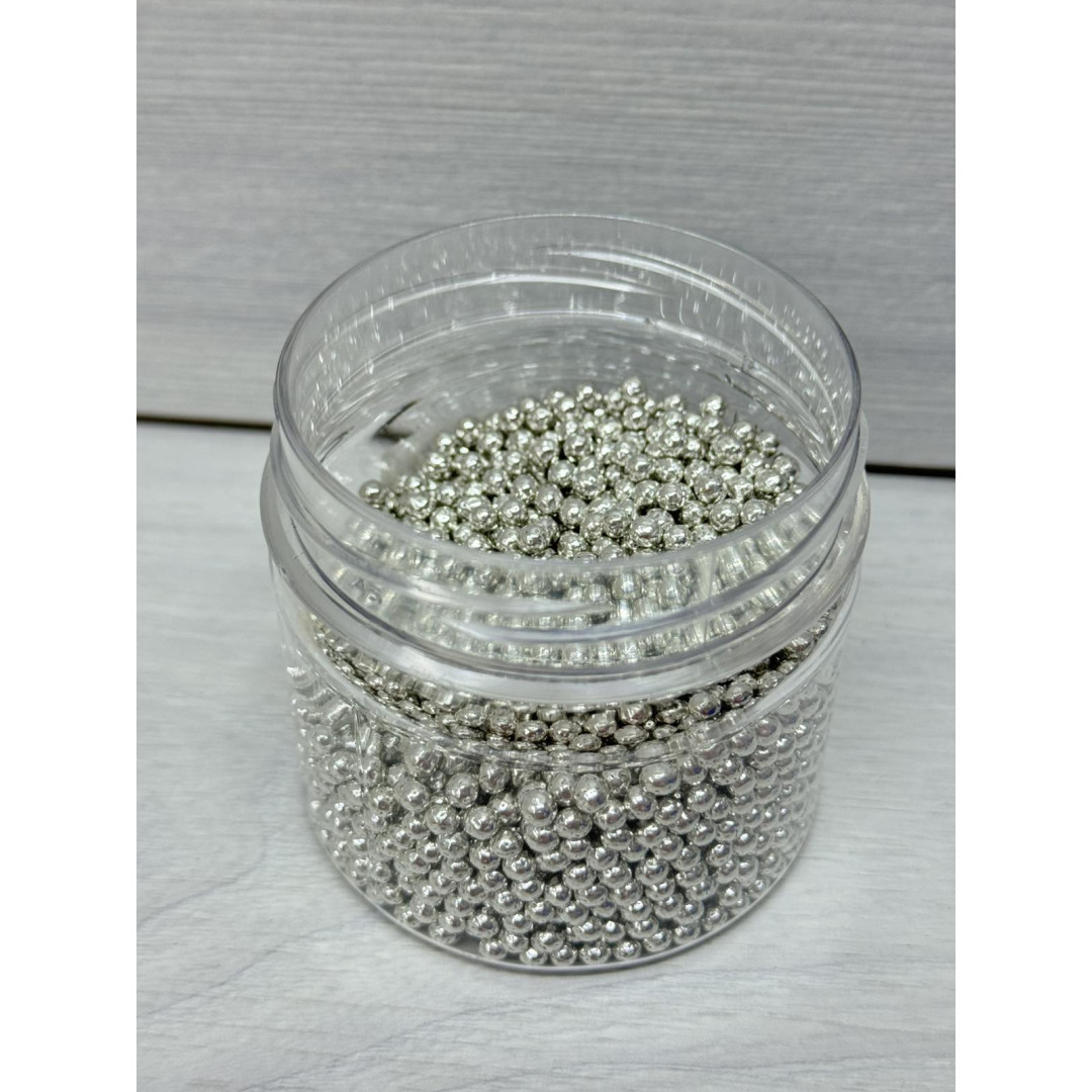 посипка Італія срібна 4 мм 5 мм 100 грам банка