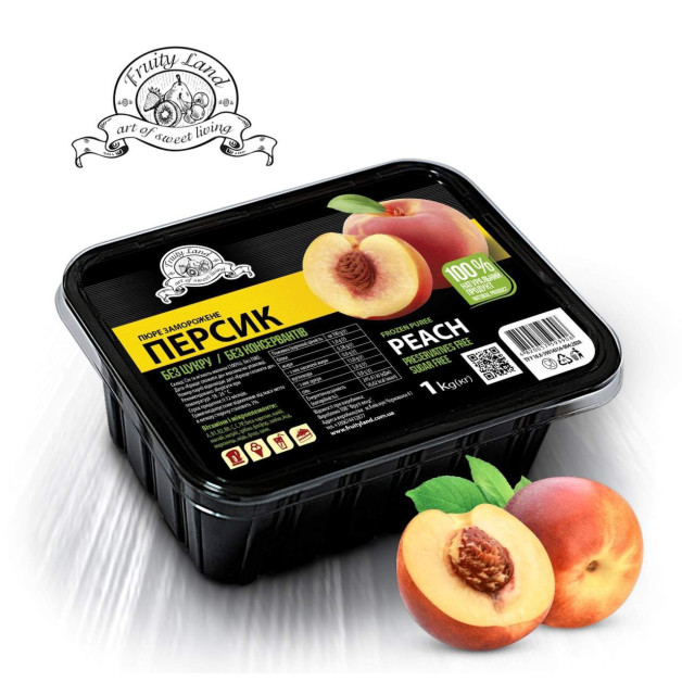 Пюре персика заморожене 1 кг Фрутіленд (без цукру)