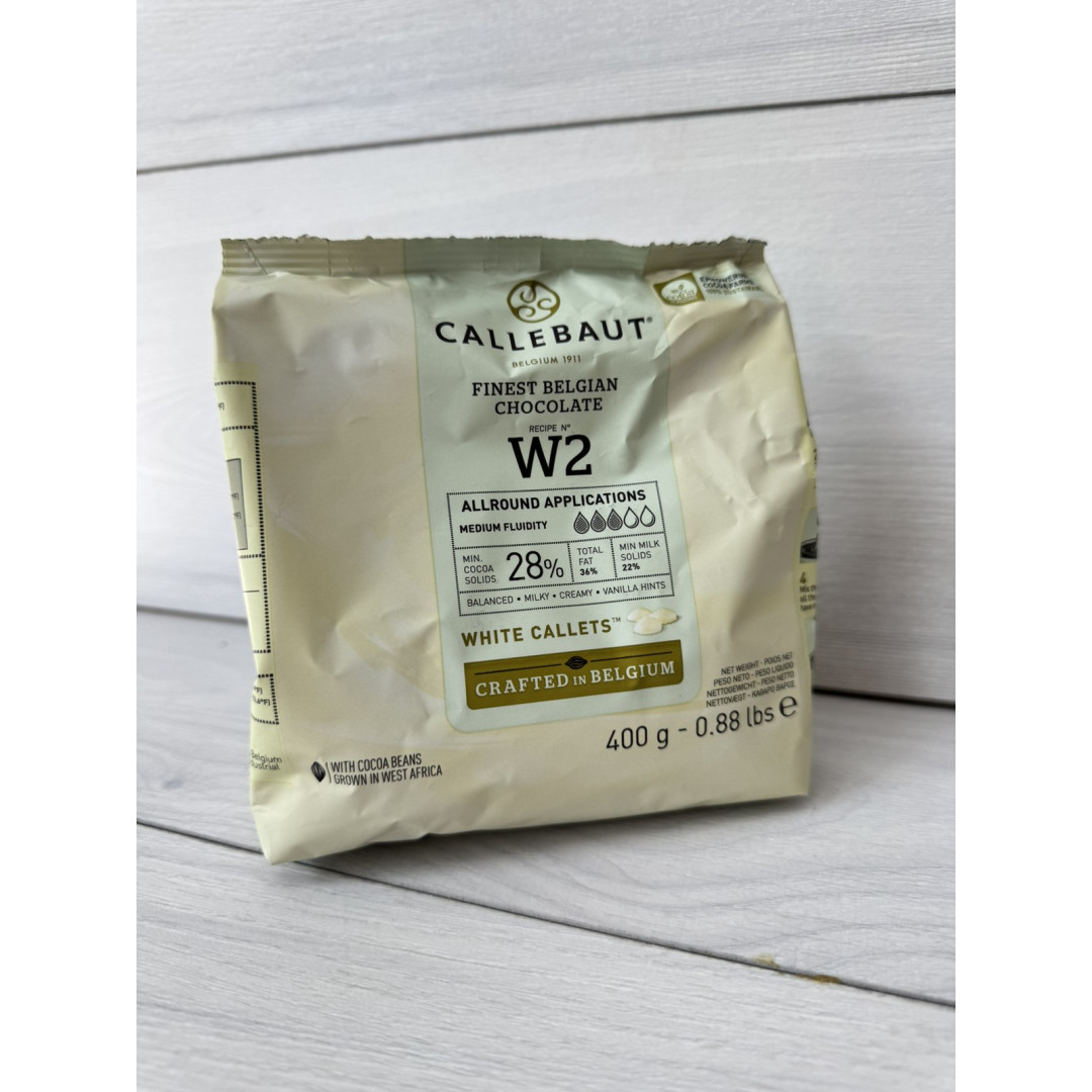 шоколад Callebaut білий 28% 400 грам