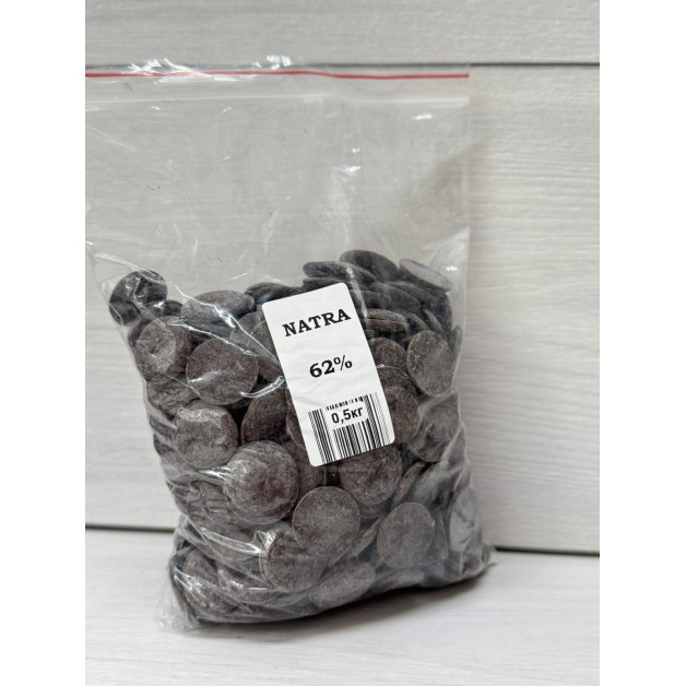 шоколад Natra чорний 62% 0.5 кг