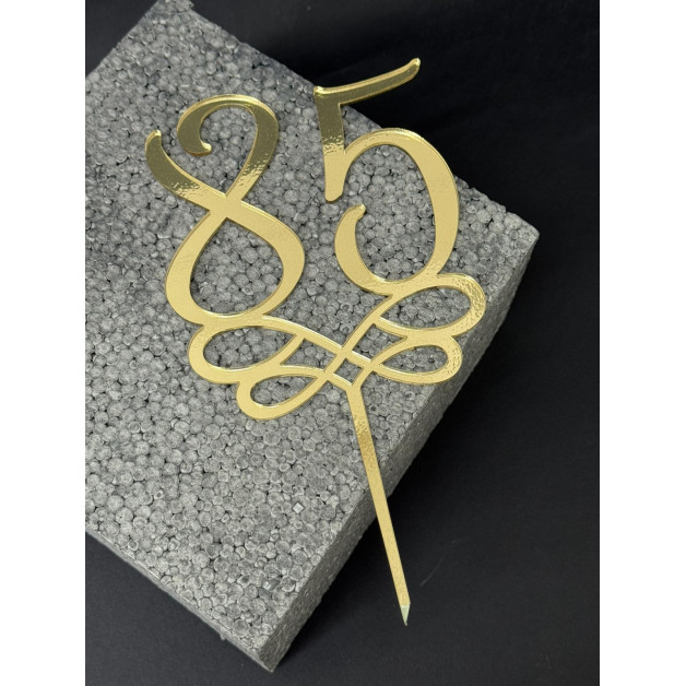 Топер пластик "85"-золото

