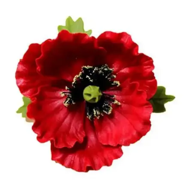 Мак з листочками