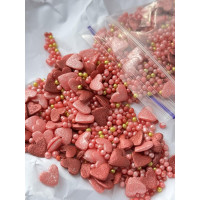 посипка перламутровий мікс з серцями №3 50 грам