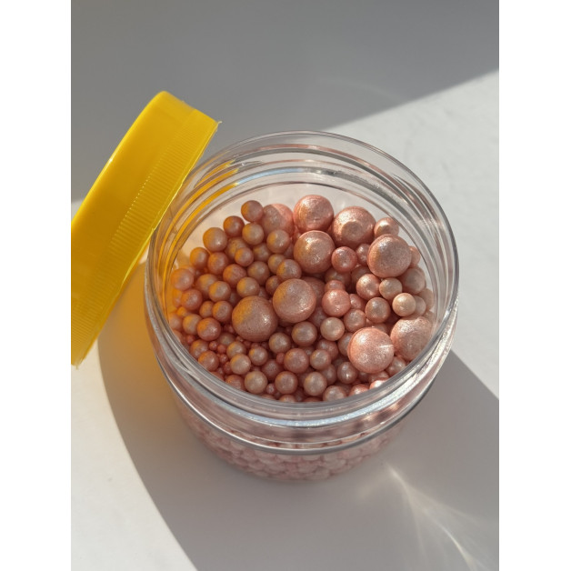 посипка перлини рожеві 2-10 мм 100 грам