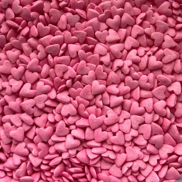 посипка серця рожеві перламутрові 50 грам