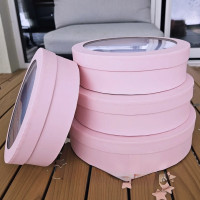 Коробка для зефіру подар. 22 см рожева-6 см висота