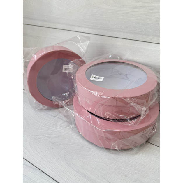 Коробка для зефіру подар. 22 см тем-рожева