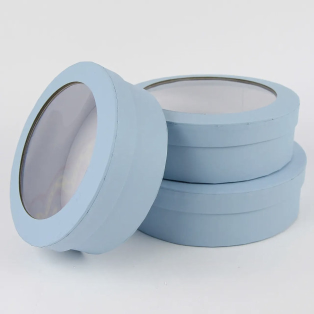 Коробка для зефіру подар. 24 см блакитна