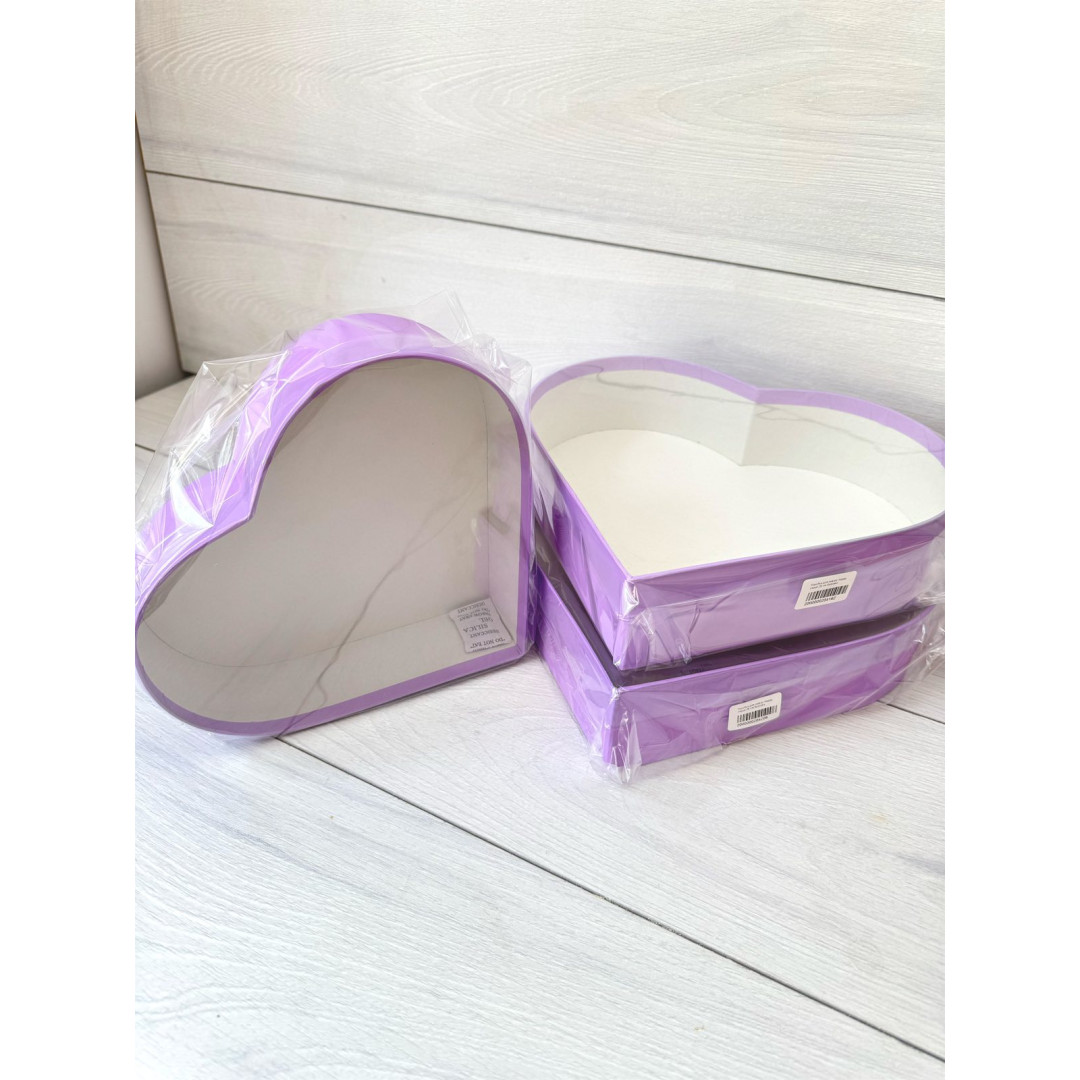 Коробка для зефіру подар. серце 23 см бузкова