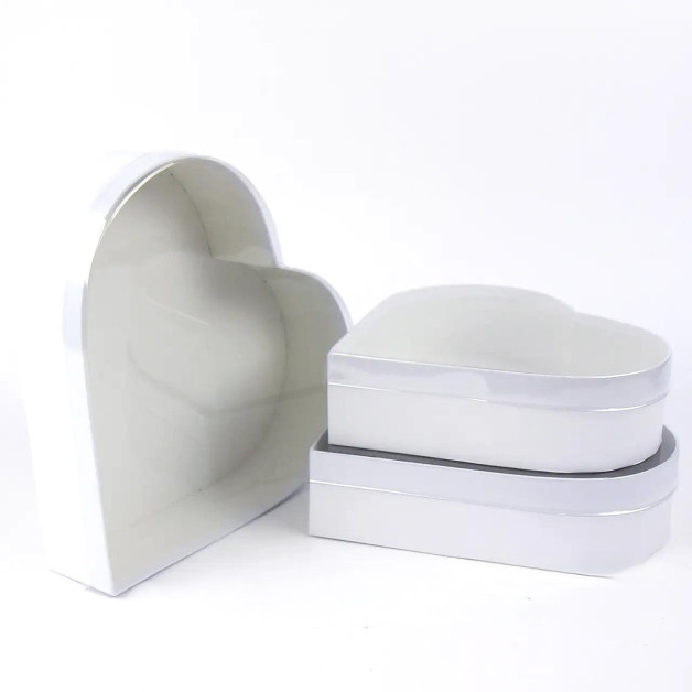 Коробка для зефіру подар. серце 25 см біла