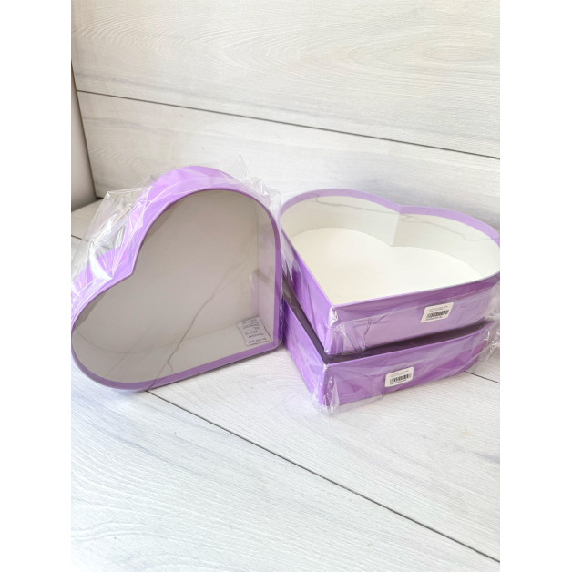 Коробка для зефіру подар. серце 25 см бузкова