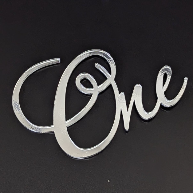 Топер пластик 120 "One"-срібло№1