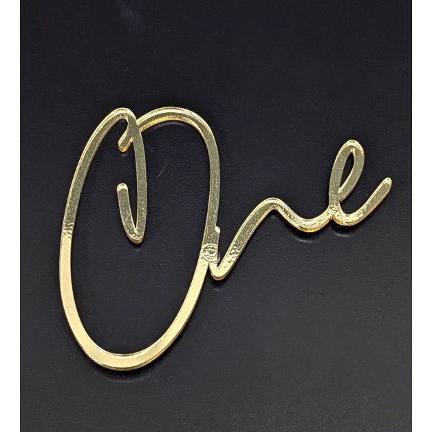 Топер пластик 120 "One"-золото №1