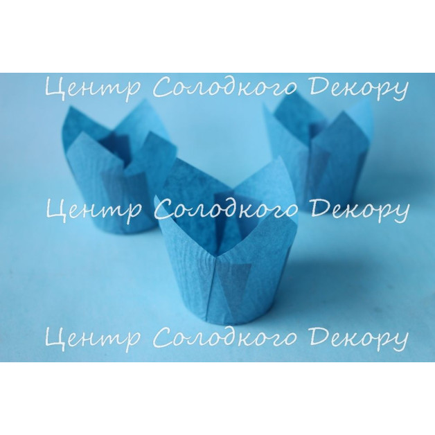 капсули на кекси тюльпани блакитні 20 шт