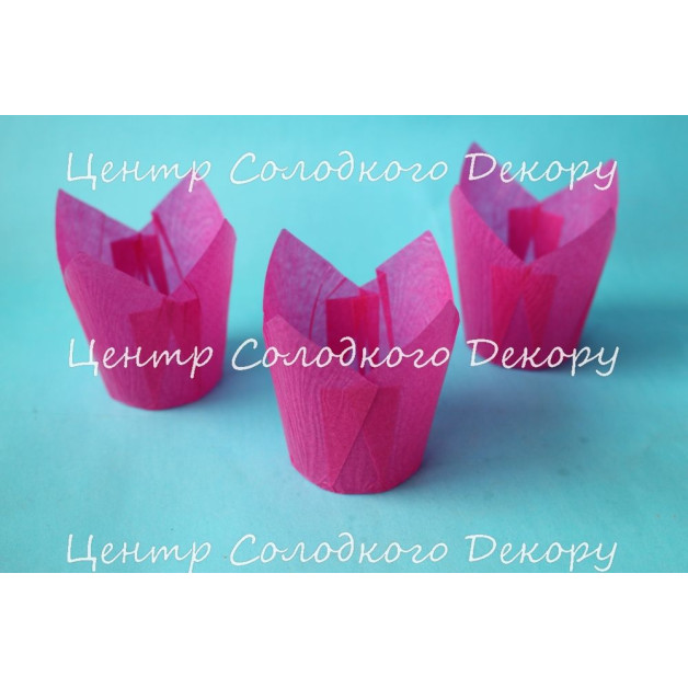 капсули на кекси тюльпани рожеві 20 шт