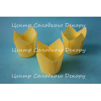 капсули на кекси тюльпани жовті 20 шт