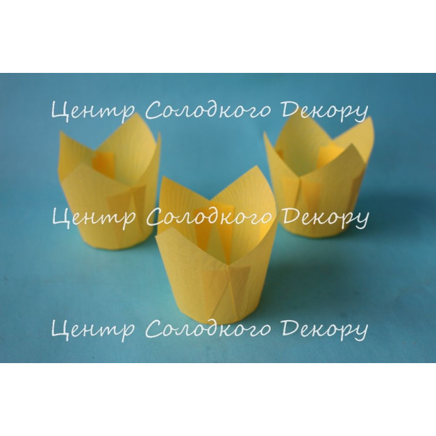 капсули на кекси тюльпани жовті 20 шт