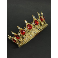 Корона 12 см золота червоне каміння №2