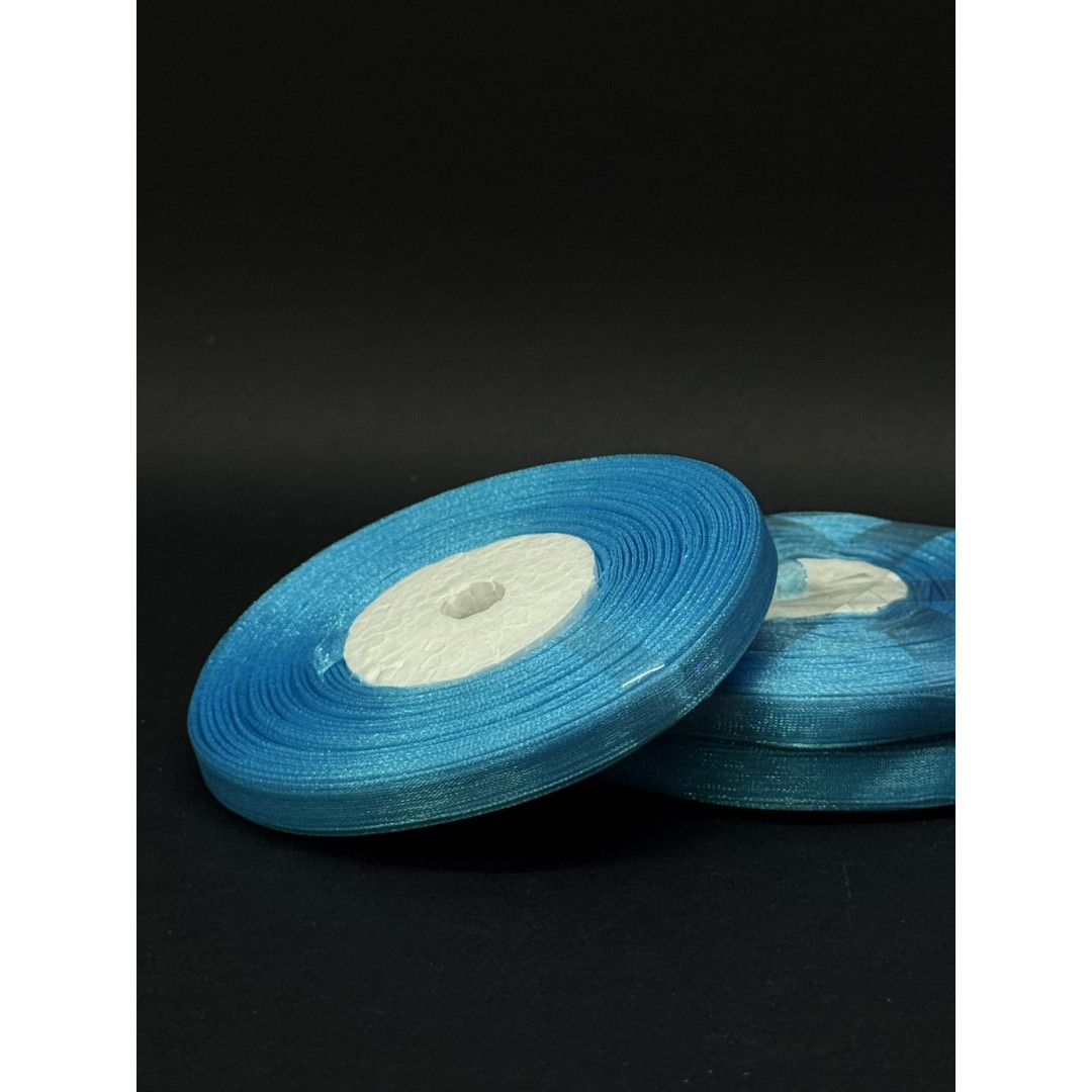 Лента органз. 0,6 см бірюзова 45 м
