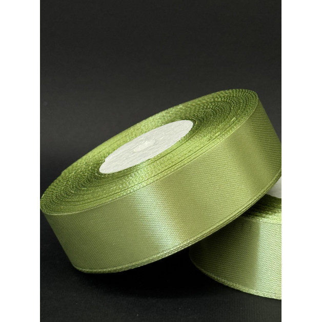 Лента атлас 2,5 см оливковий (159) 32 м