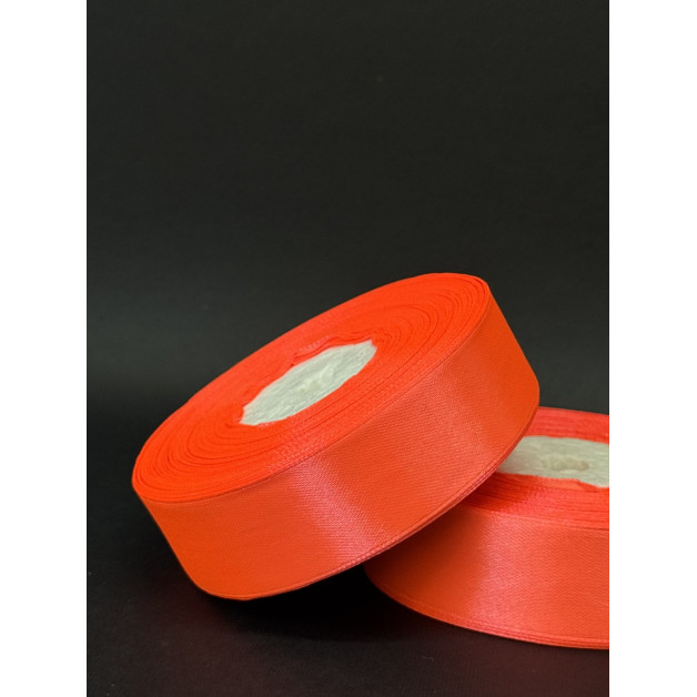 Лента атлас 2,5 см яскраво-оранжевий (23) 32 м