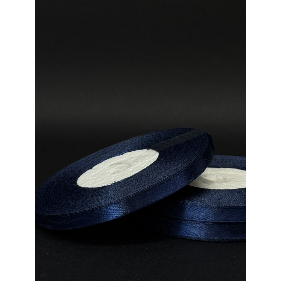 Лента атлас 0,6 см чорнильний (38) 30 м