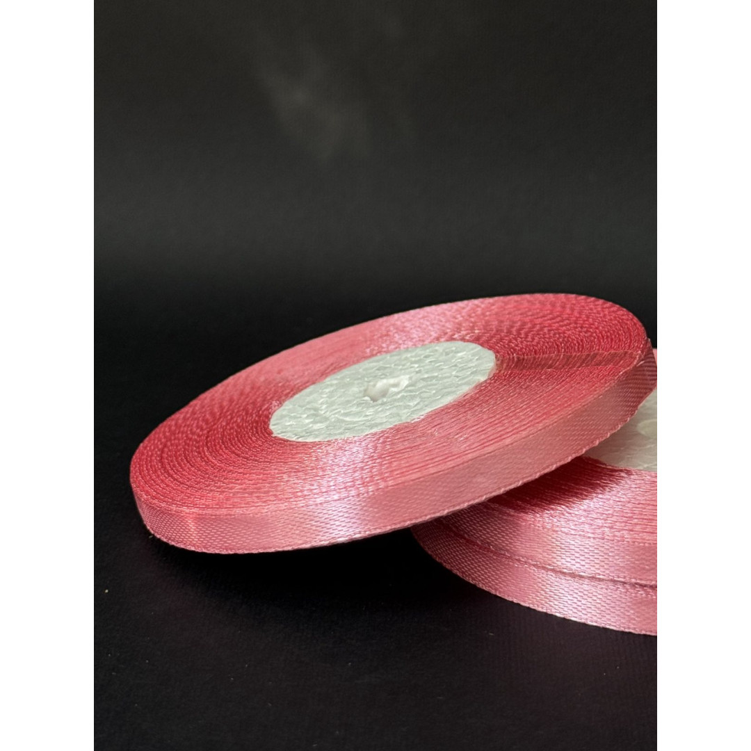 Лента атлас 0,6 см світло-коралова (65) 30 м