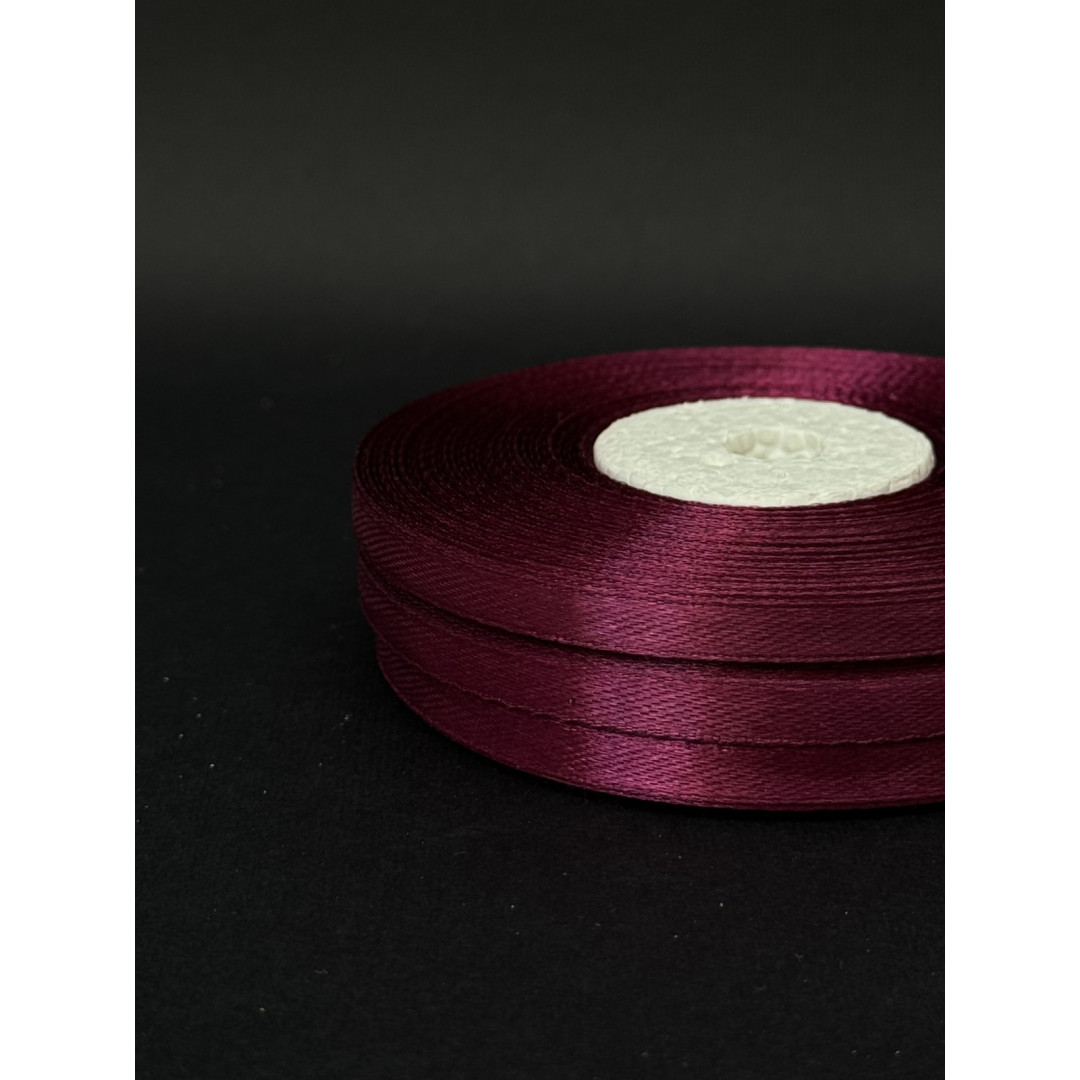 Лента атлас 0,6 см темно-бордова (83) 30 м