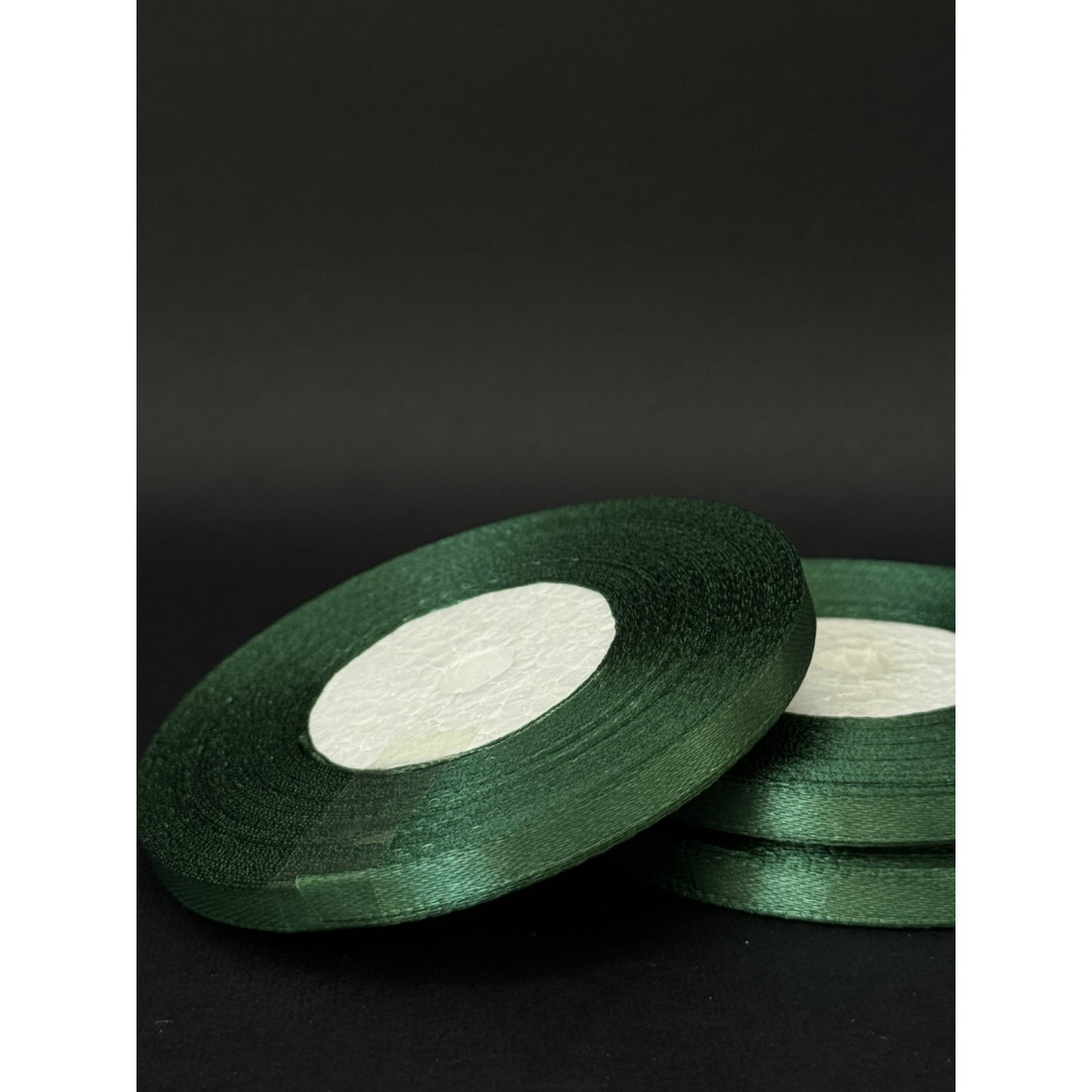 Лента атлас 0,6 см темно-зелений (56) 30 м