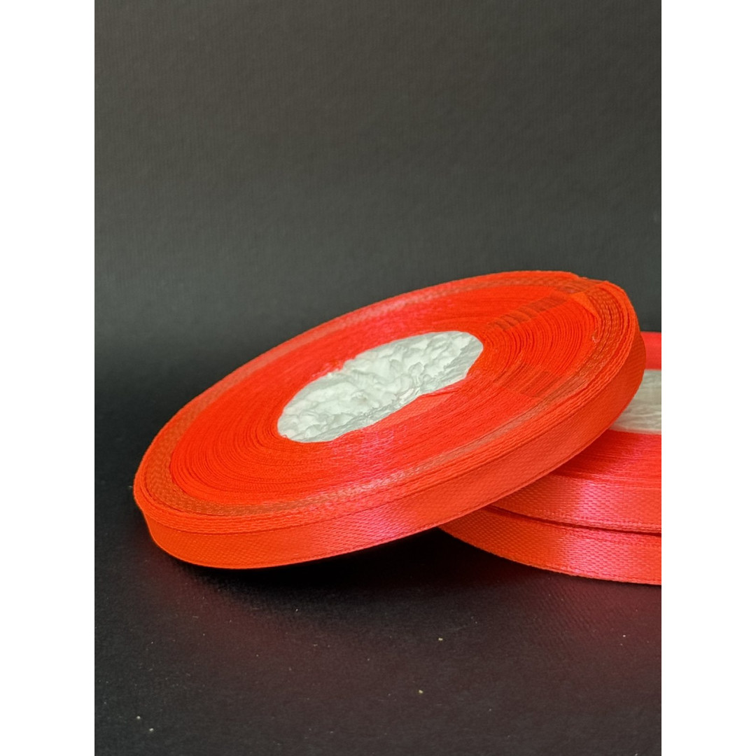 Лента атлас 0,6 см яскраво-оранжевий (23) 30 м