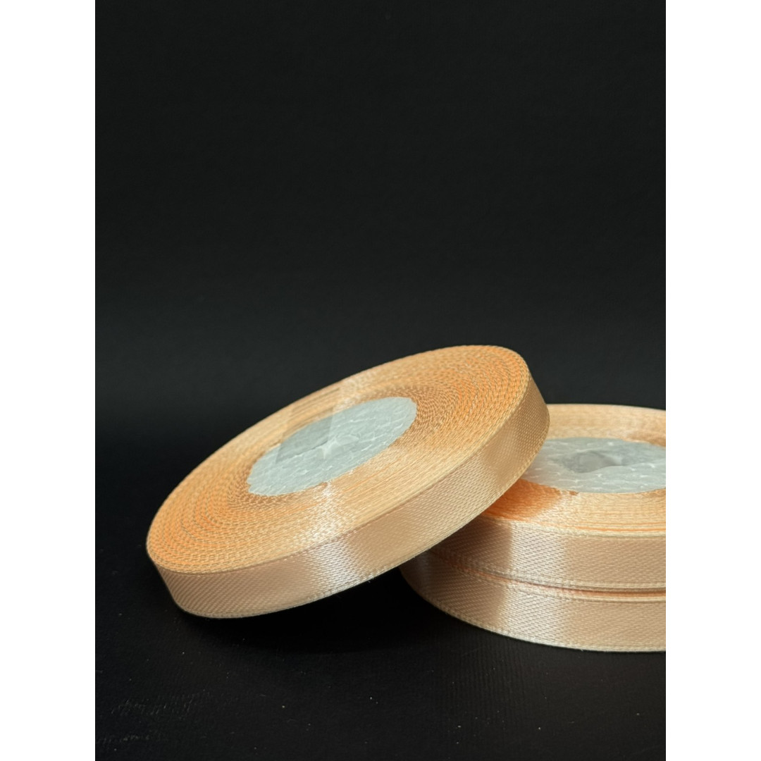 Лента атлас 0,9 см персиковий (07) 30 м