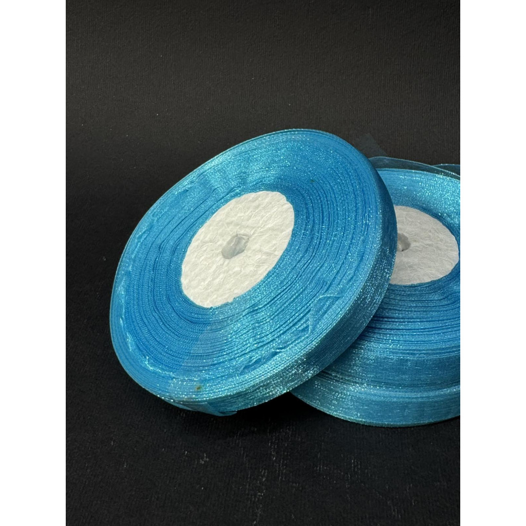 Лента органз. 0,9 см бірюза 45 м