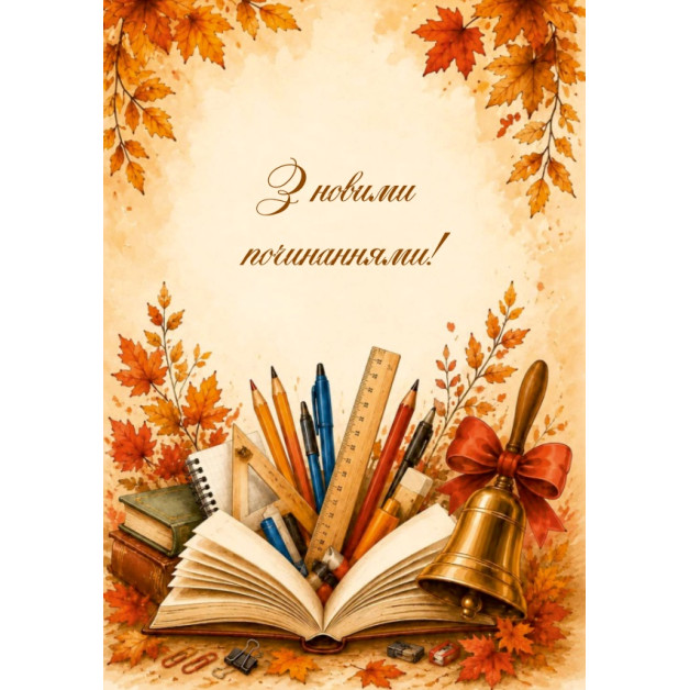 Листівки " 1 вересня"- №2/11, розмір 7*10см (10шт)