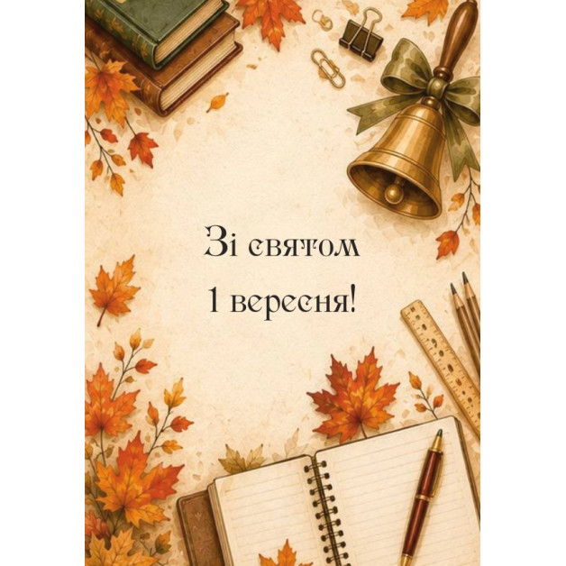 Листівки " 1 вересня"- №2/3, розмір 7*10см (10шт)